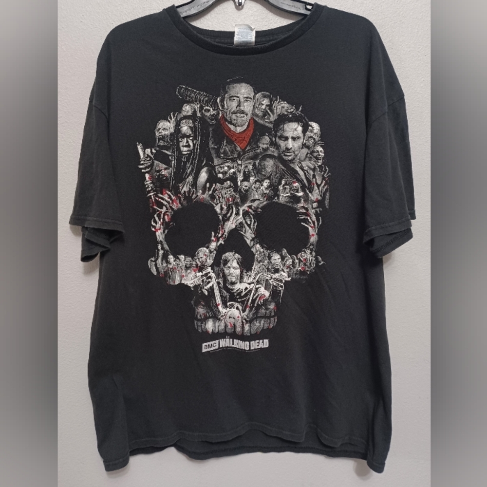 The Walking Dead Zombie Skull 2016 Men’s Black T Shirt Size XL AMC Pre-owned